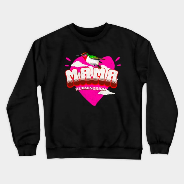 Retro Hummingbird Watching Bird Hummingbird Lover Crewneck Sweatshirt by Outrageous Flavors